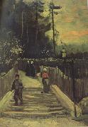 Vincent Van Gogh Sloping Path in Montmartre (nn004) France oil painting artist